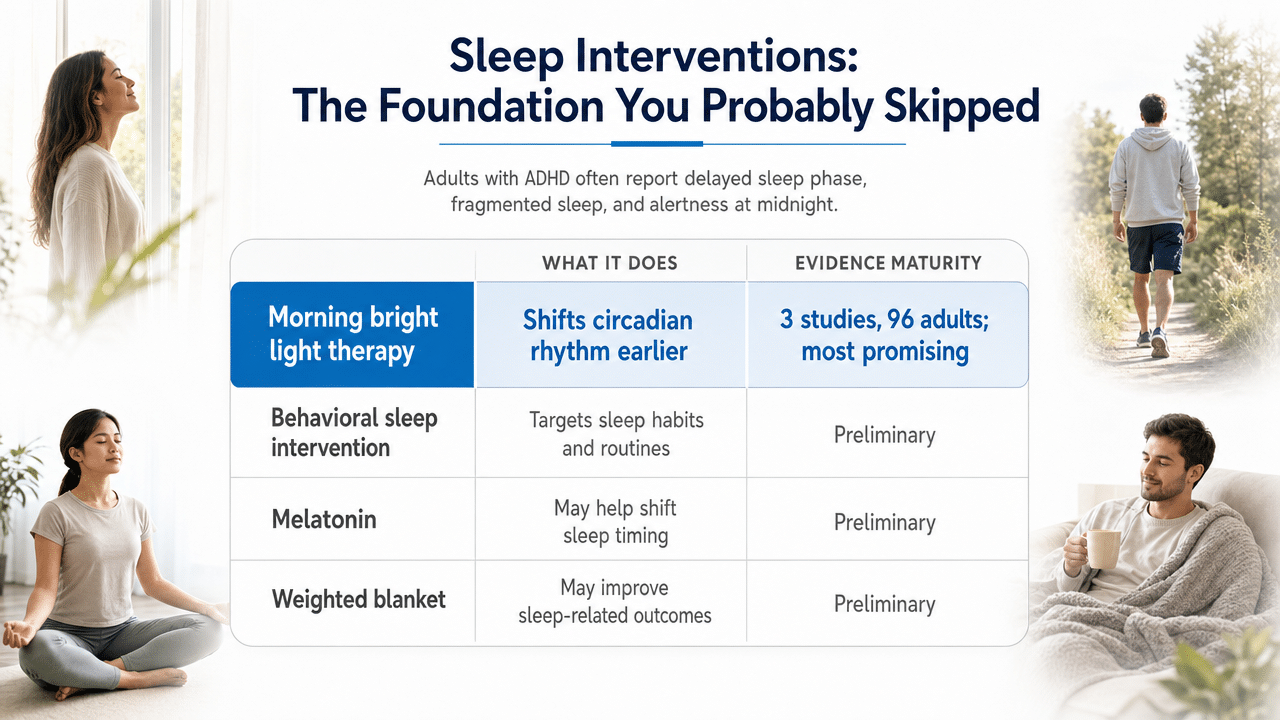 Visualize the four sleep intervention comparison table directly cited in the section