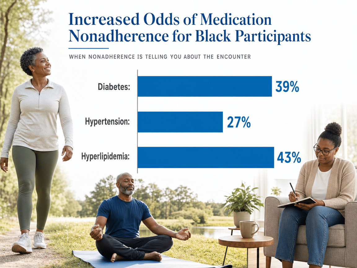 Chart showing Increased Odds of Medication Nonadherence for Black Participants