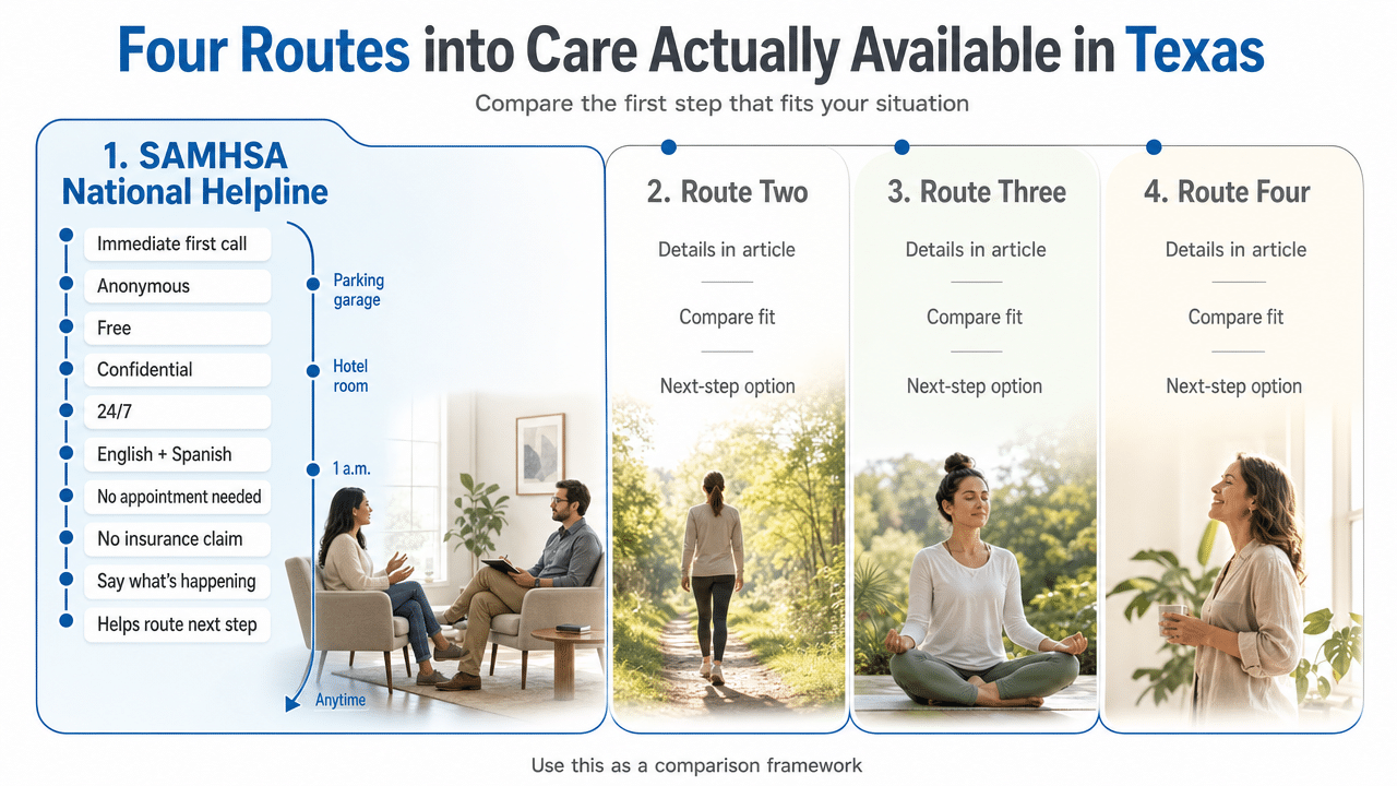 Visualize the four distinct care pathways described in this section as a comparison framework, helping readers quickly see which route fits their situation