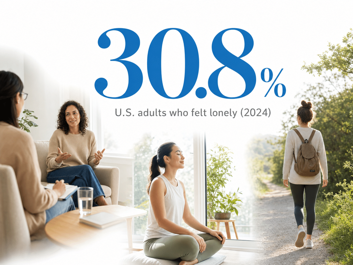 Infographic showing U.S. adults who felt lonely (2024)