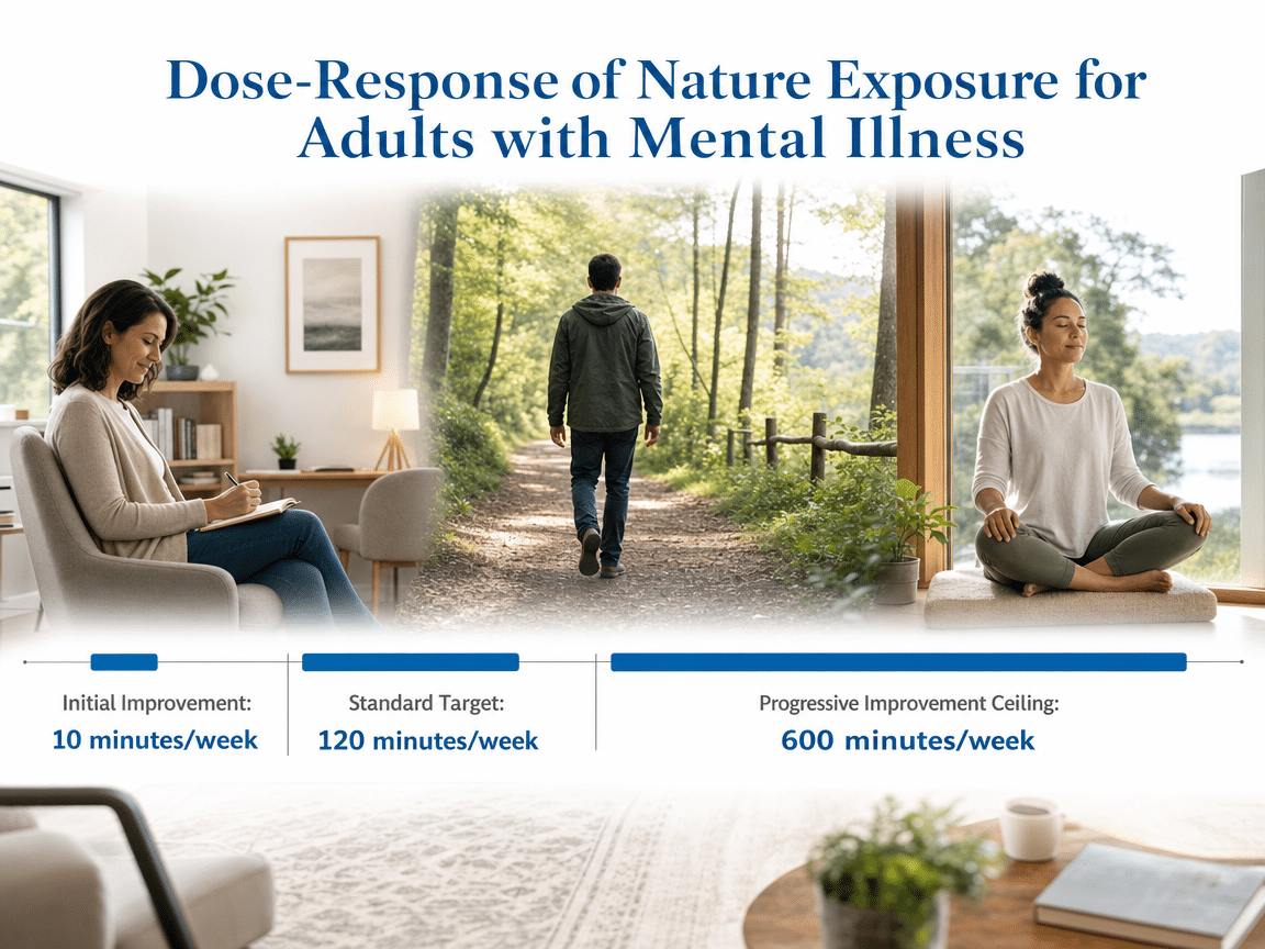 Chart showing Dose-Response of Nature Exposure for Adults with Mental Illness