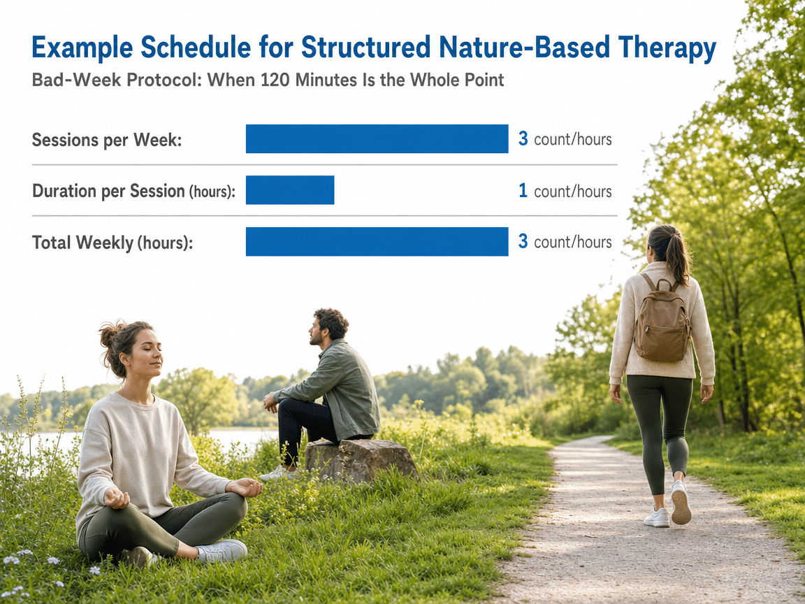 Chart showing Example Schedule for Structured Nature-Based Therapy