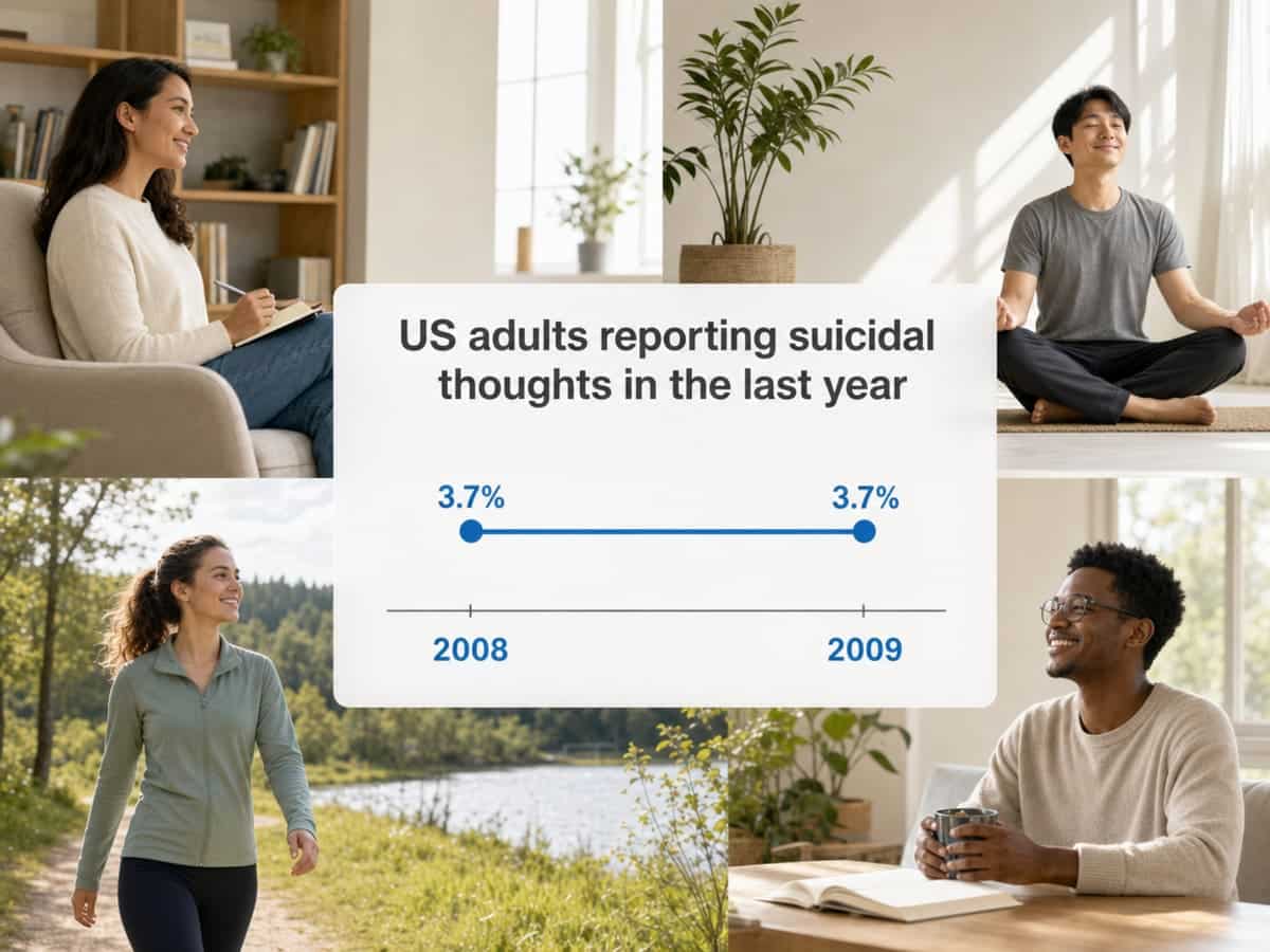 Chart showing US adults reporting suicidal thoughts in the last year