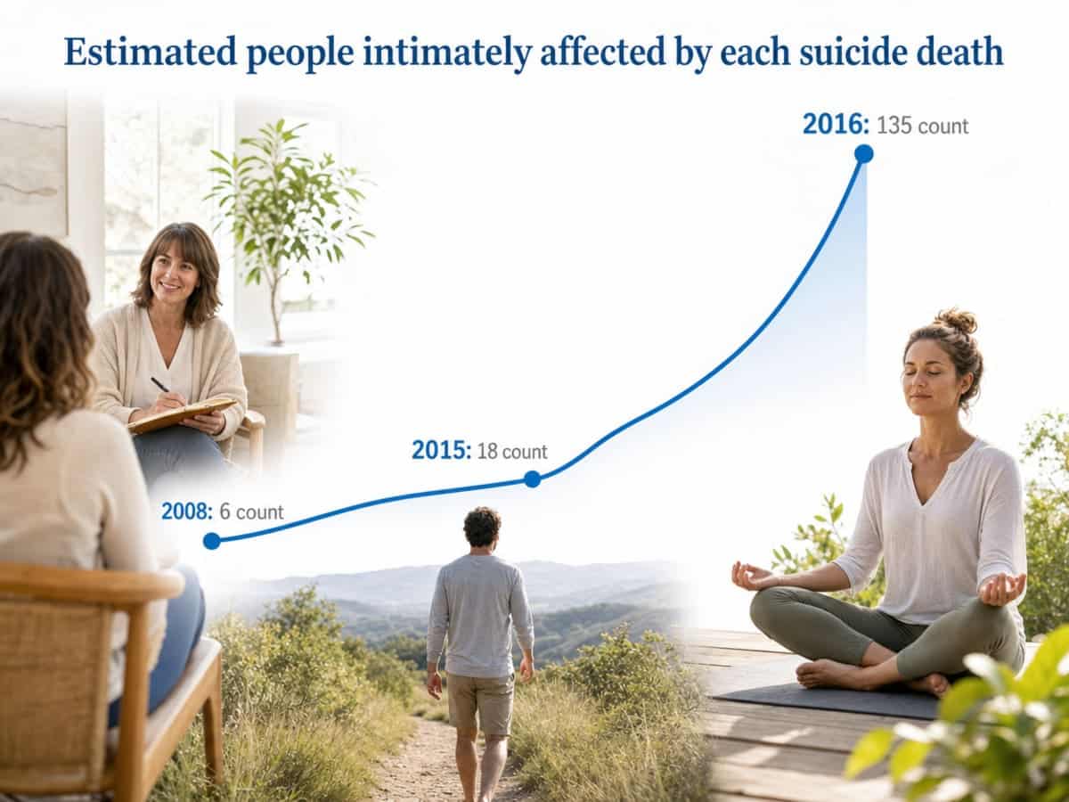 Chart showing Estimated people intimately affected by each suicide death