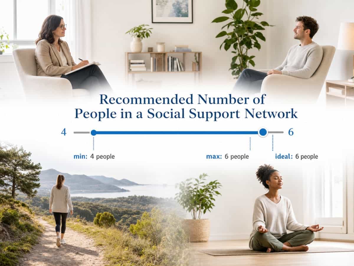 Chart showing Recommended Number of People in a Social Support Network