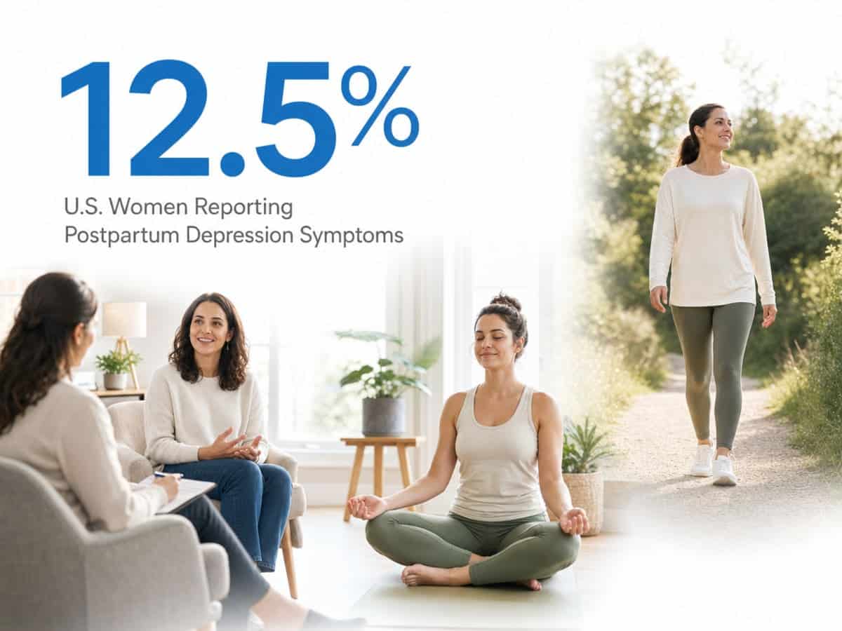 Infographic showing U.S. Women Reporting Postpartum Depression Symptoms