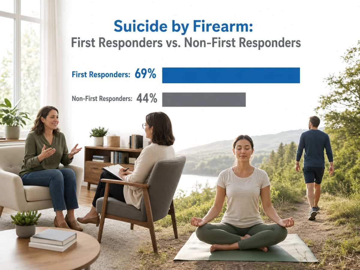 Chart showing Suicide by Firearm: First Responders vs. Non-First Responders