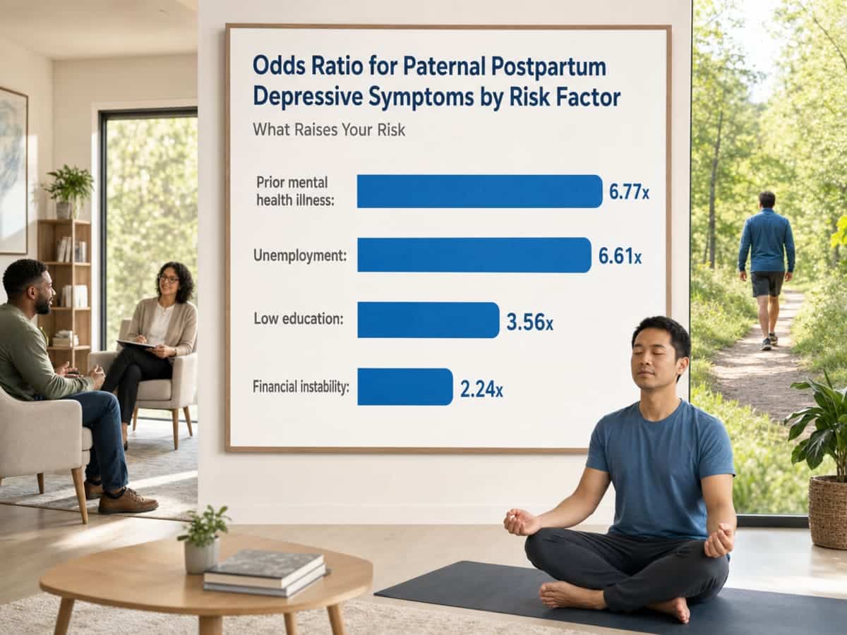 Chart showing Odds Ratio for Paternal Postpartum Depressive Symptoms by Risk Factor