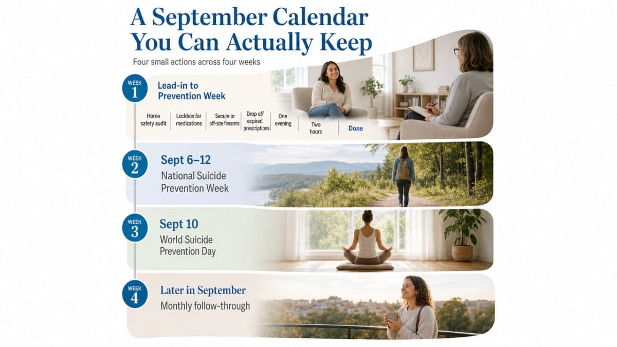 Translate the four-week September plan into a scannable calendar structure that mirrors the section's operating plan