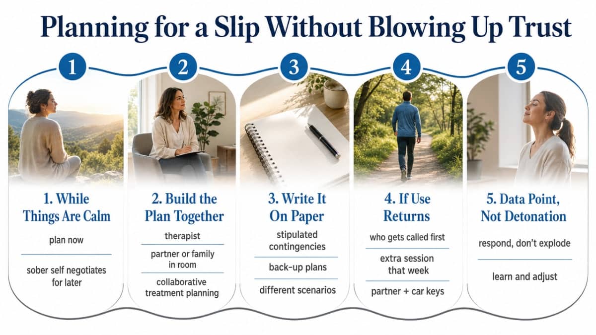 Turn the section's described contingency plan into a clear process visual showing the collaborative slip plan components, since the section explains a specific workflow