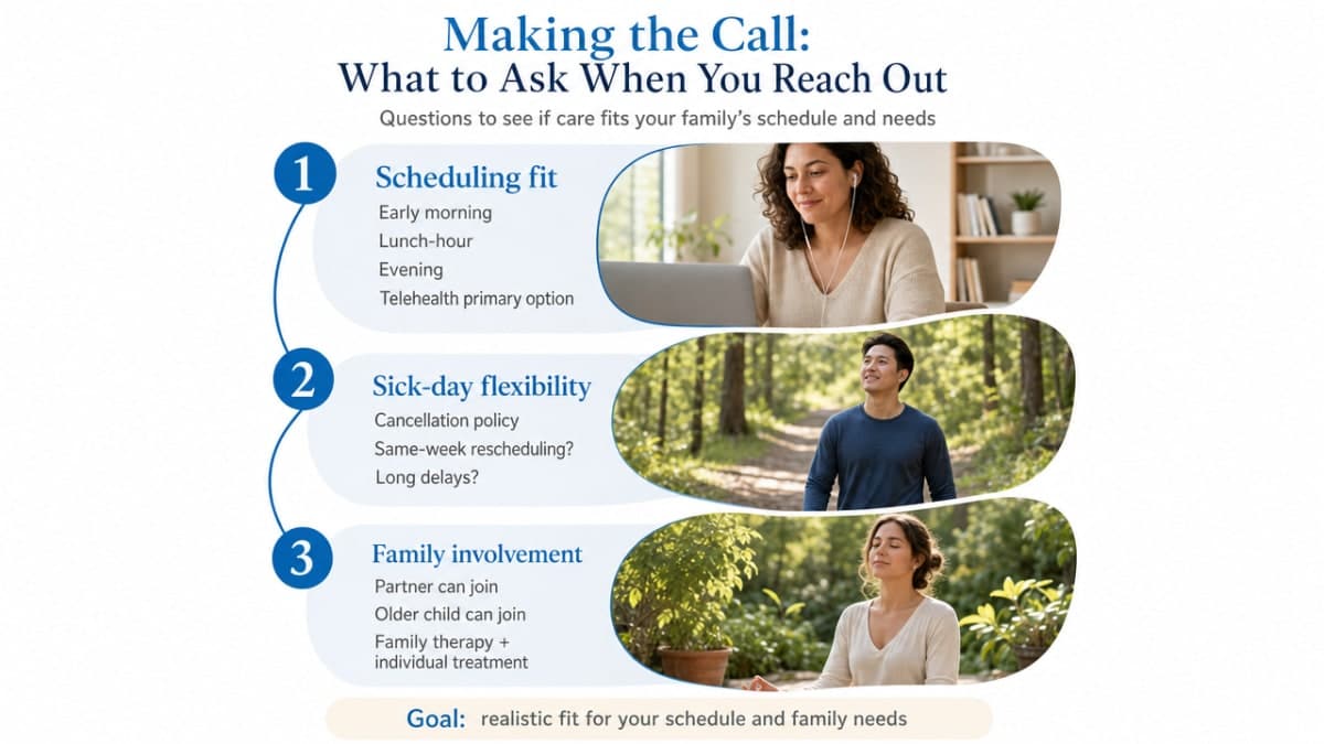 Summarize the section's checklist of questions parents should ask a provider, turning the prose guidance into a scannable decision aid