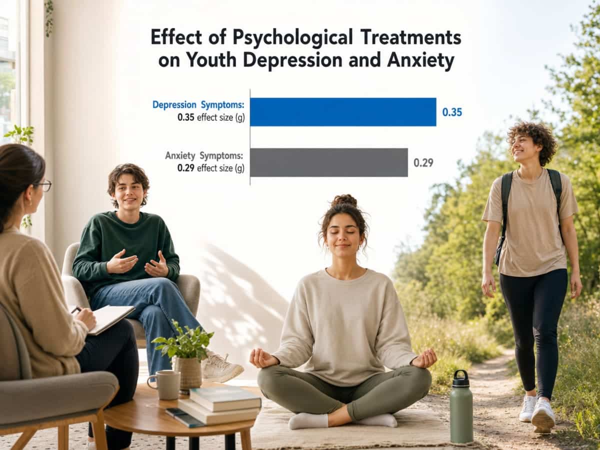 Chart showing Effect of Psychological Treatments on Youth Depression and Anxiety
