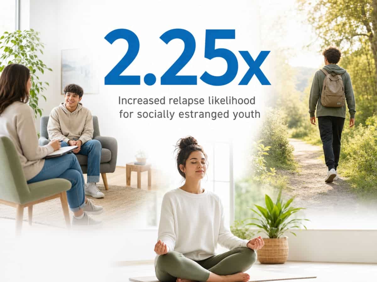 Infographic showing Increased relapse likelihood for socially estranged youth