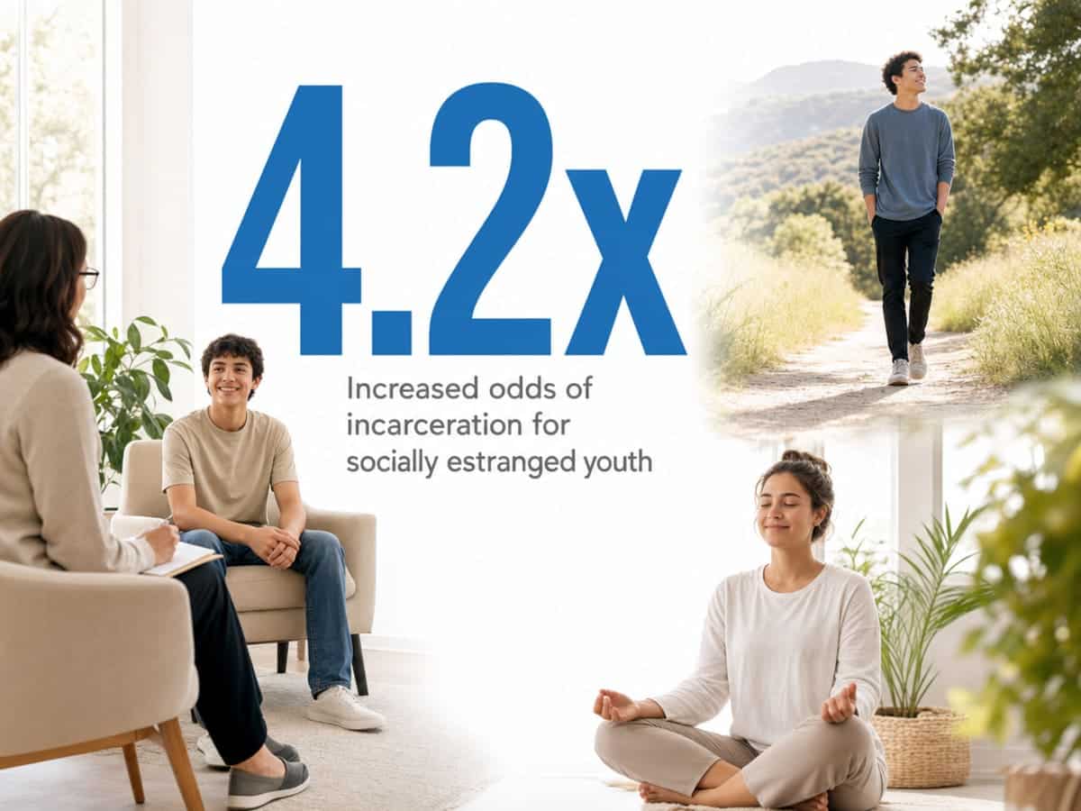 Infographic showing Increased odds of incarceration for socially estranged youth