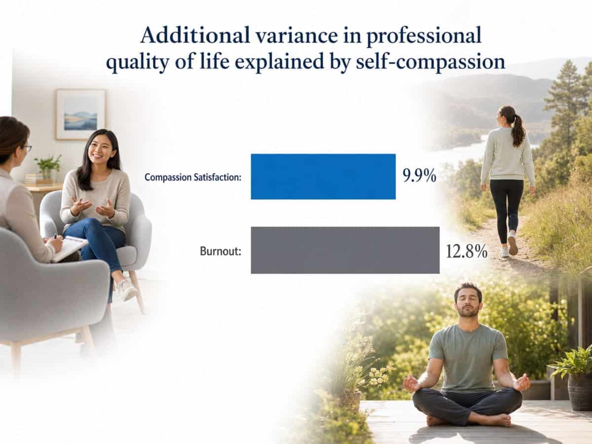 Chart showing Additional variance in professional quality of life explained by self-compassion